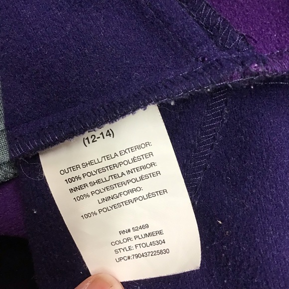 FREE TECH women’s hooded jacket sz L 12/14 PURPLE - Picture 11 of 14
